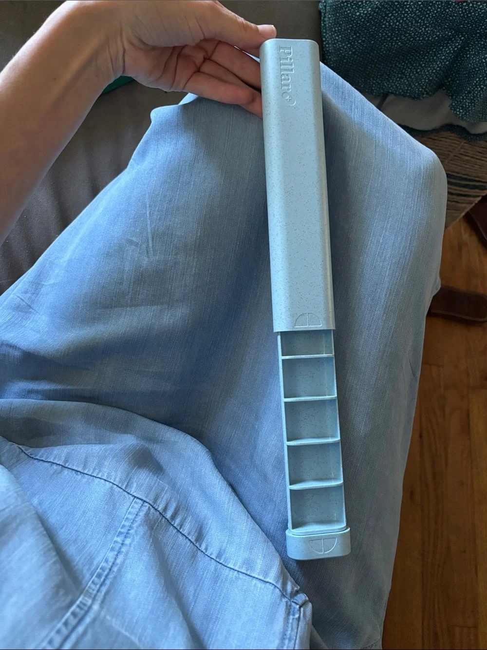 PILLAR 7 day daily pill organizer XL powder blue